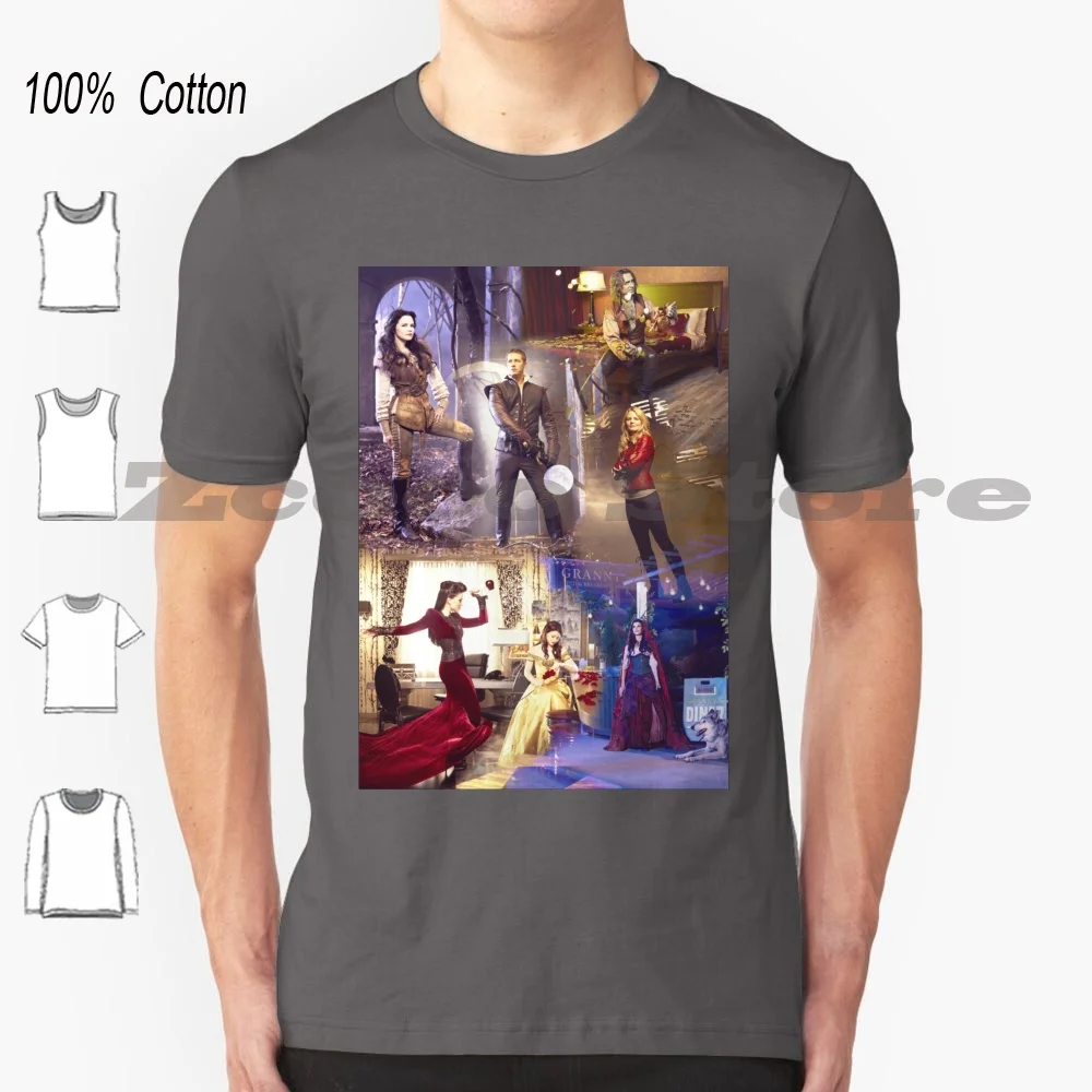 Once Upon A Time-Main Cast 100% Cotton Men And Women Soft Fashion T-Shirt Once Upon A Time Ouat Mills Swan Snow White Prince