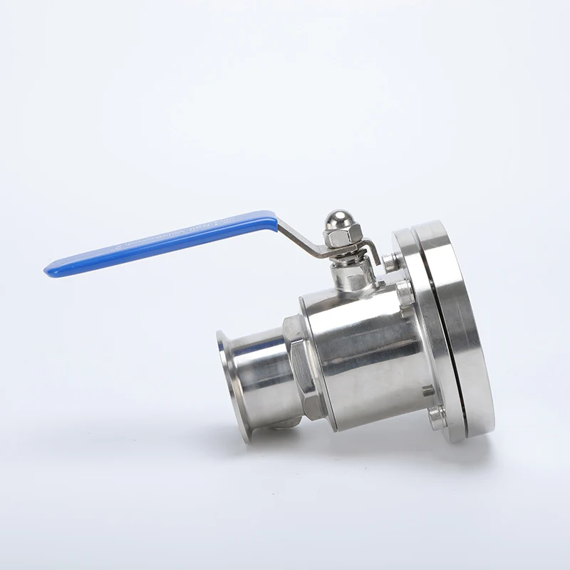 19/25/38/51/76mm Sanitary Flanged Tank Bottom Valve Chuck 50.5/64/77.5/91/106mm 304Stainless Steel Quick Installation Ball Valve