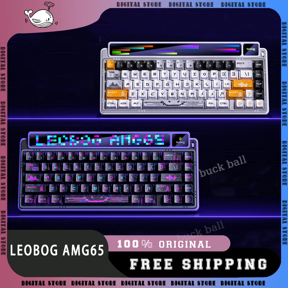 LEOBOG AMG65 Mechanical Keyboard Tri Mode Wireless Kyboards TFT LED Screen Custom RGB Hot Swap Gaming Keyboard PC Accessories