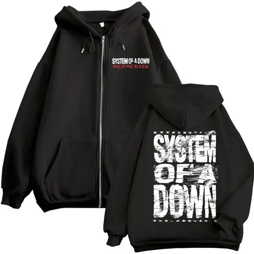 System of A Down Mezmerize Merch Sudadera con capucha con cremallera Música alternativa de metal Sudaderas con cremallera Rock Hip Hop Vintage Jerséis Unisex