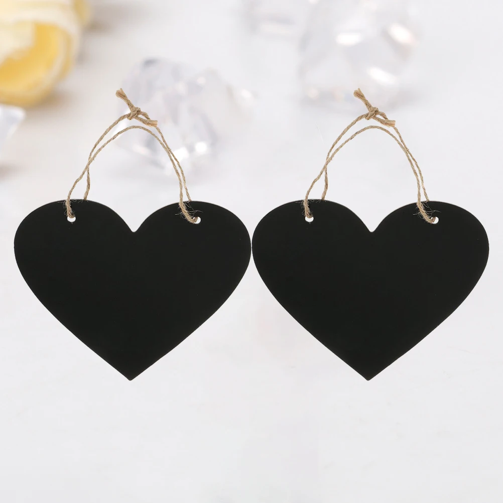 

Heart Shaped Chalkboard Hanging Message Board Wall Decor Sign Ornament Home Blackboard Pendant Density Board Hemp Rope Gift Home