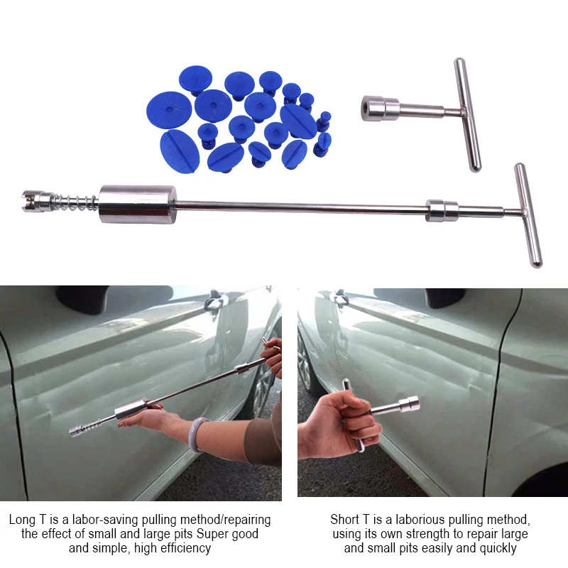 18Pcs No Trace Repair of Paint Surface Suction Cup Strong Concave-Convex Puller Set Automobile Dent Free Sheet Metal Repair Tool