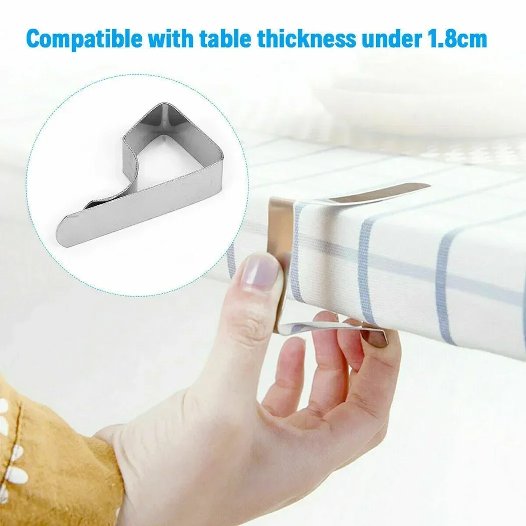 8pc Stainless Steel Tablecloth Clip Mini Glass Table Tablecloth Stable Clip For Restaurant Party Fixed Clip