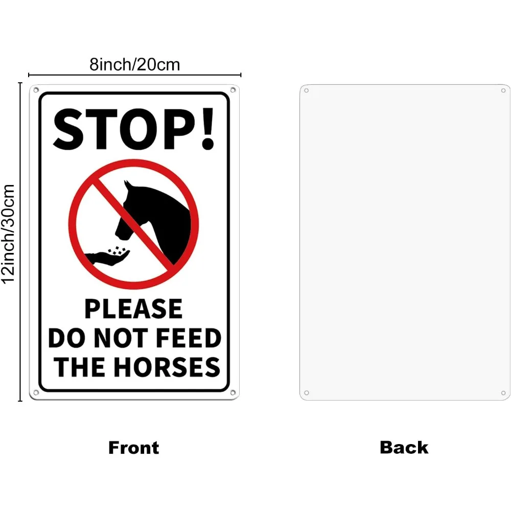 Stop Please Do Not Feed The Horses Sign, 12x8 inches 40 Mil Aluminum Farmhouse Decor Sign Home Decor Horse Sign