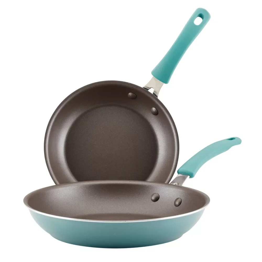 

2pc Aluminum Nonstick Frying Pan Set Agave Blue