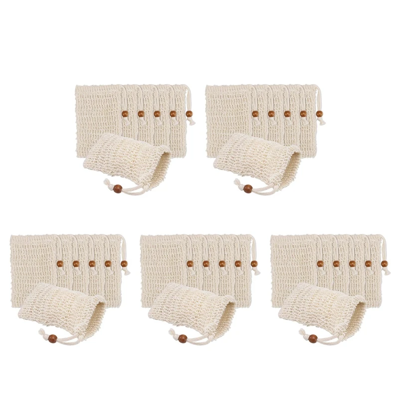 180 Pack Soap Exfoliating Bags,Soap Saver Made Sisal Mesh Soap Bag Bar Soap Bag With Drawstring For Bath & Shower Use