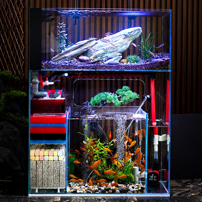 ZC ультра белый нижний фильтр для аквариума, золотая рыбка, бытовой резервуар для гостиной, экологический нижний фильтр для аквариума