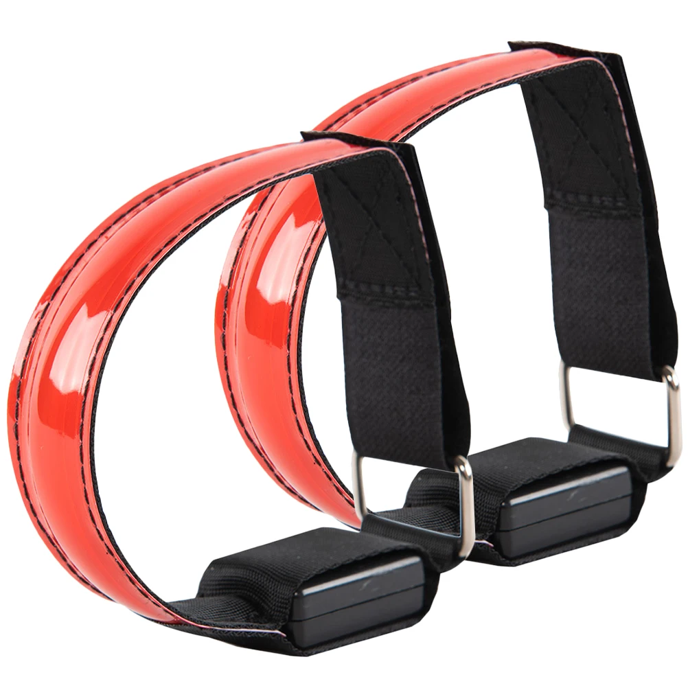 

2 Pcs Luminous Armband Sports Wristband Nylon LED Armlet Safety Glowing Bracelet Strap Night Run Supply Running Reflective Gear