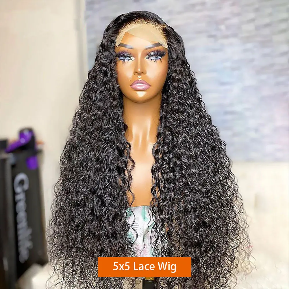 Deep Wave Frontal Wig 13x6 Hd Lace 4x4 5x5 Closure 13x4 360 Full 30 40 Inch Curly Lace Front Wigs Human Hair Lace Frontal Wig