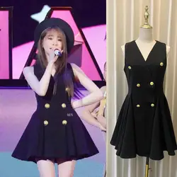 Summer Autumn Notched Vest Suit Coat Blazer Dress Women Back Zipper Double Breasted Golden Button A Line Short Dresses Work Wear