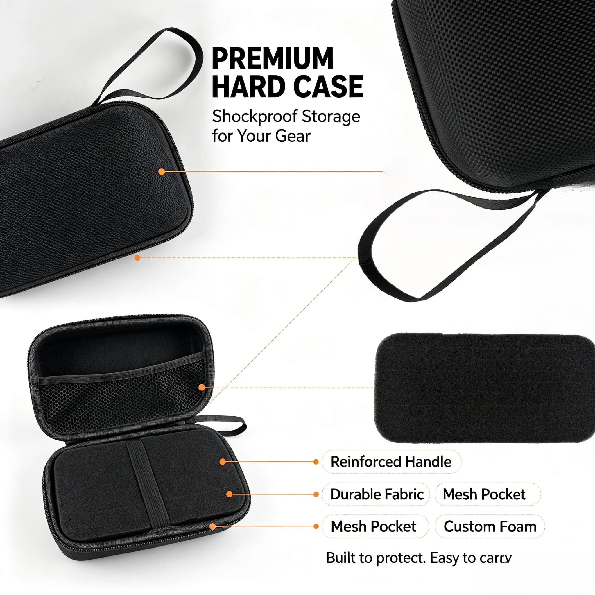 Portable EVA Multimeter Storage Case Compatible with Fluke 101/106/107 Digital Multimeter with Pre‑Cut DIY Customizable Foam
