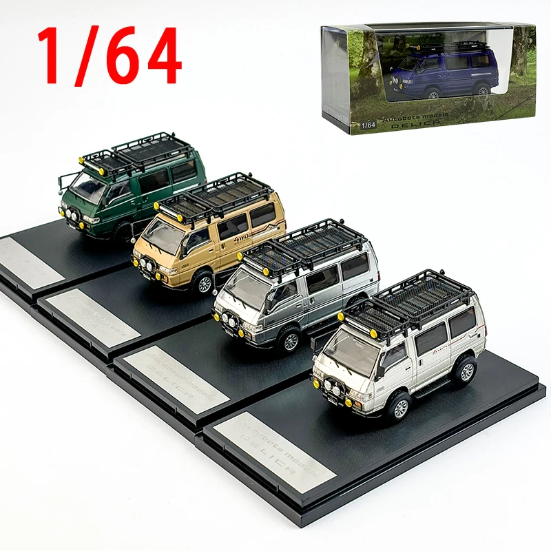 Diecast 1/64 Scale Mitsubishi Delica Truck Van Car Model Alloy Mitsubishi Delica Car Model Classic Collection Pieces