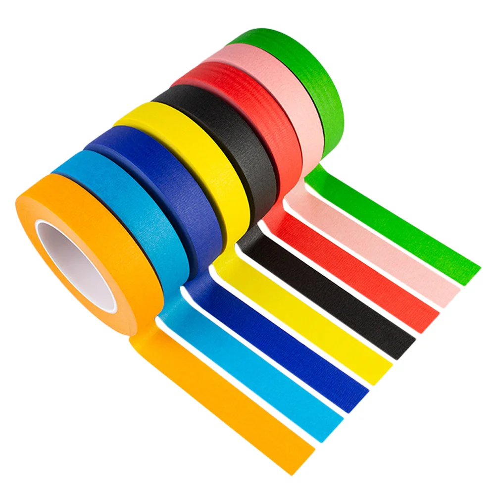 8 Rolls Washi Decorative Tape Rainbow Scrapbooking Tapes Decorate Automotive Paper Core