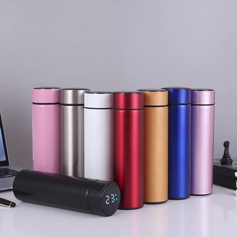 Matte Color 500ml Stainless  Digital Thermos Smart Thermos  Smart  With Led Temperature Display