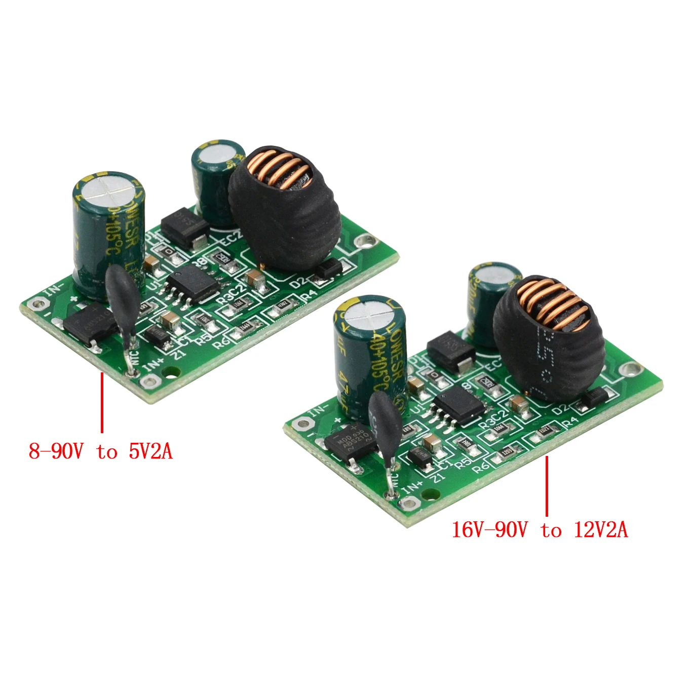 12-91V High voltage DC power module 84V 72V 60V 48V 24V 12V to 12V 5V 2A voltage drop plate battery car charging