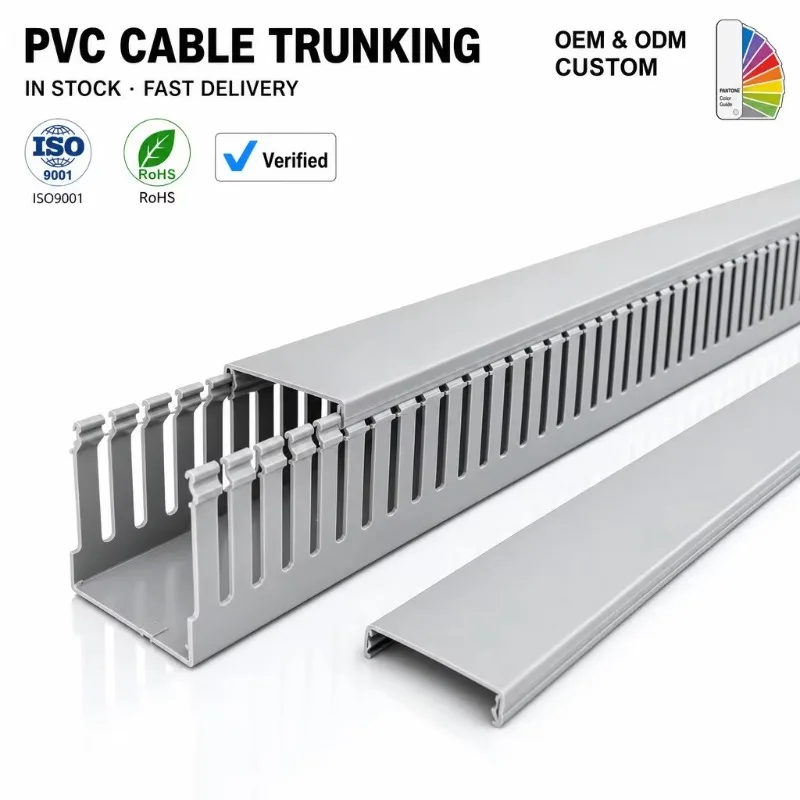 Wholesale PVC Busbar Wiring Duct Cable Trunking Grey Slotted Fire Resistant Dust Mouse Proof for Control Cabinet