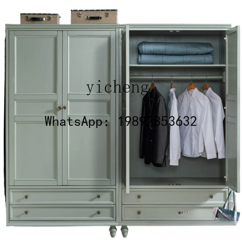 

LYY Bedroom and Household Combination Wardrobe Small Apartment Solid Wood Simplicity 2 Door Hanging Wardrobe