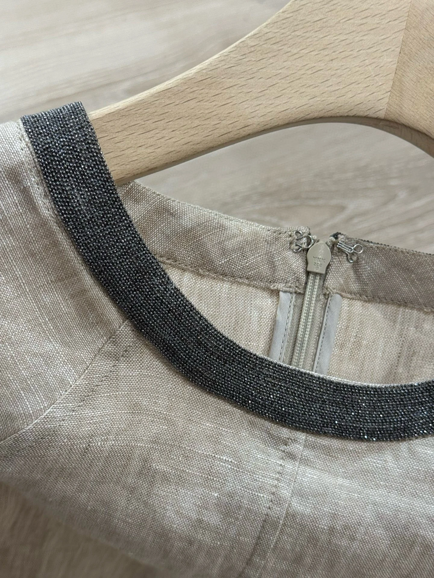 2025 Vestido de lino con cuentas nuevo de primavera y verano para mujer de alta calidad