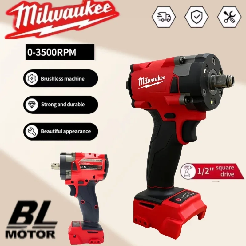 Milwaukee 1/2 800NM tournevis à percussion sans fil perceuse à percussion sans brosse voiture camion réparation tournevis outils avec batterie M18
