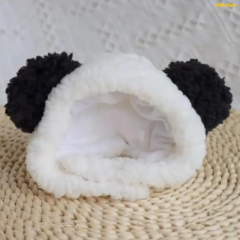 U1JB Cats Cap Panda Soft Comfortable Pet Hat with Ears for Costume Part
