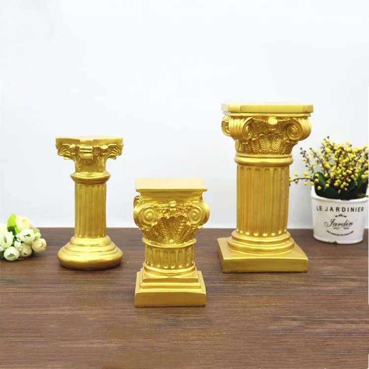 Western Style Roman Column Resin Sculpture Ornaments Home Decoration Accessories Desktop Pillar Furnishings Base Display Stand