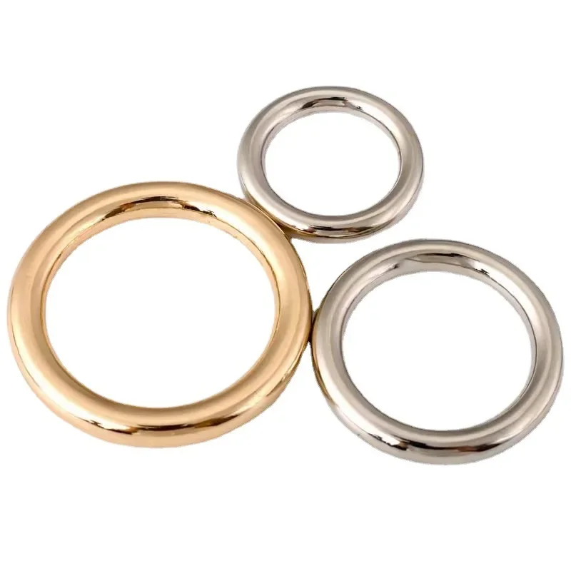 

10pcs Seamless Metal Rings Beautiful Gold/Silver Color Thick Zinc Alloy Ring Clothing/Bag Accessories