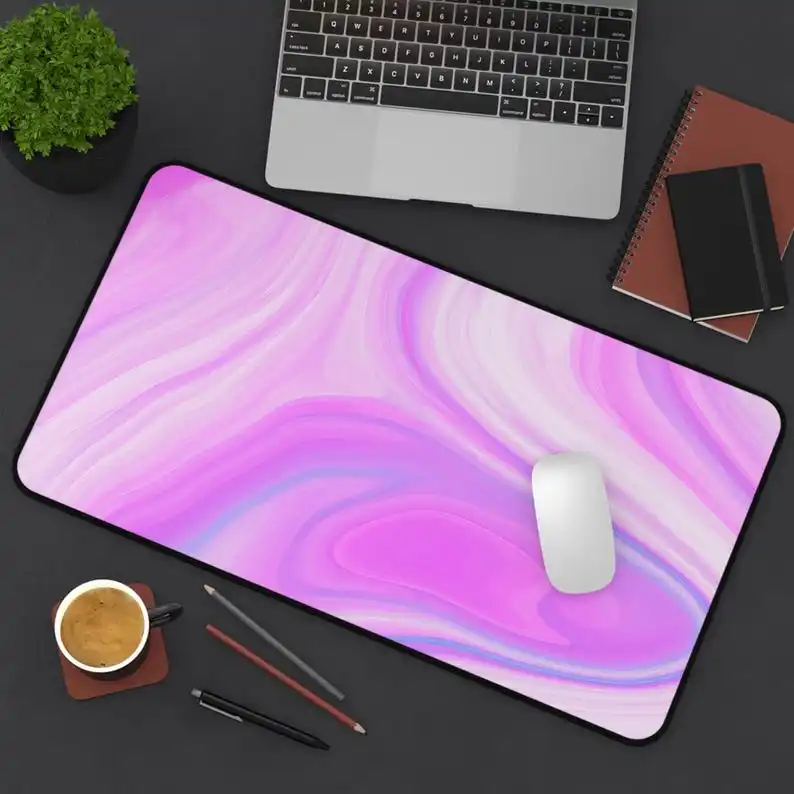 

Marble Desktop Mat, Pink Marble Pattern Mouse Pads, Anime Style, Soothing Desk Decoration, Non-slip and Waterproof Mouse Pad