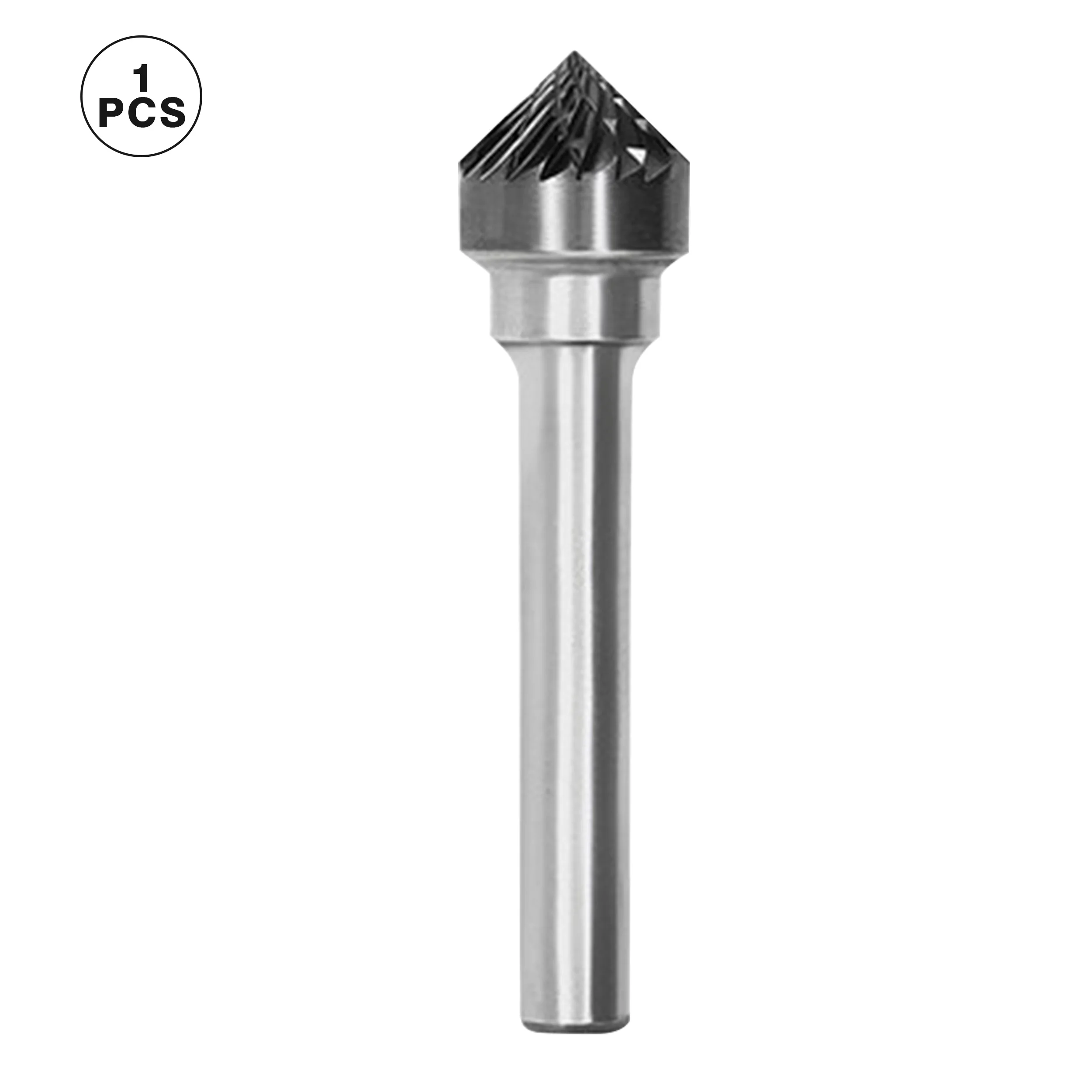 90° Conical Tungsten Steel Rotary File 6mm Shank Metal Grinding Head Carbide Rotary Burr Carving Milling Cutter K KX0603 1608M06