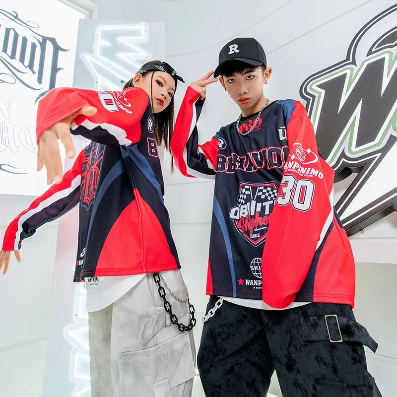 Hip Hop Costumes Girls Jazz Dance Set Street Dance Stage Clothes Boys Fashion Catwalk Show Outfits Kids Competition Wear XH1535