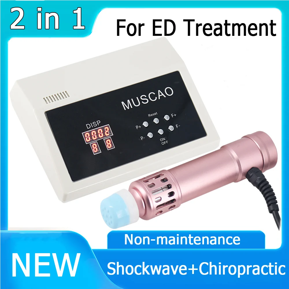 

New Shockwave Therapy Machine For Men ED Treatment Joint Pain Relief Professional Shock Wave Chiropractic Gun 2 in 1 Device 2023