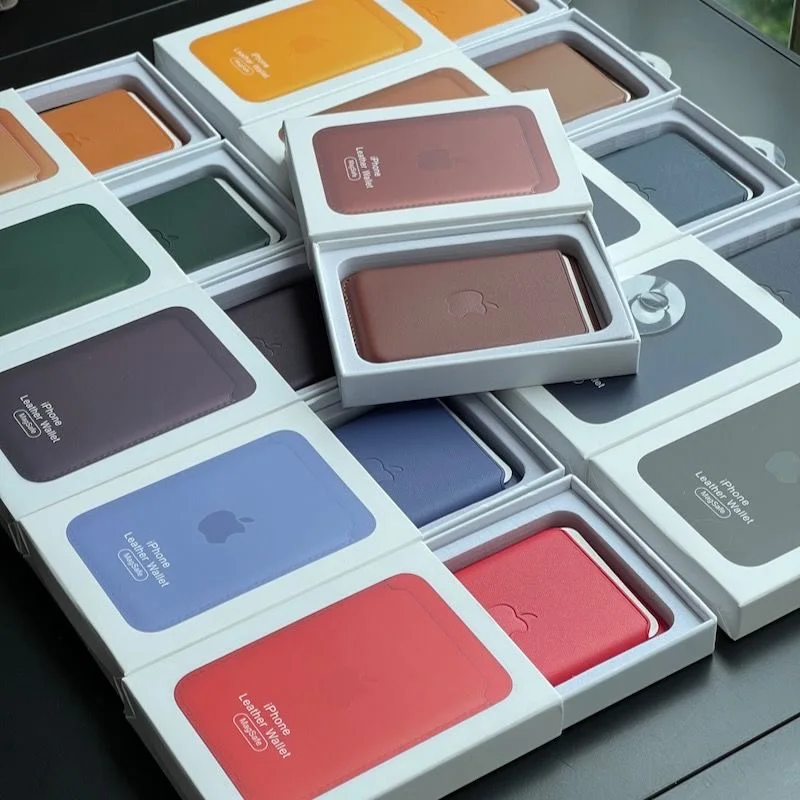 الأصلي أبل الجلود Magsafe محفظة حامل البطاقة المغناطيسية آيفون 16 14 12 11 13 15 17 برو ماكس حالات غطاء الملحقات