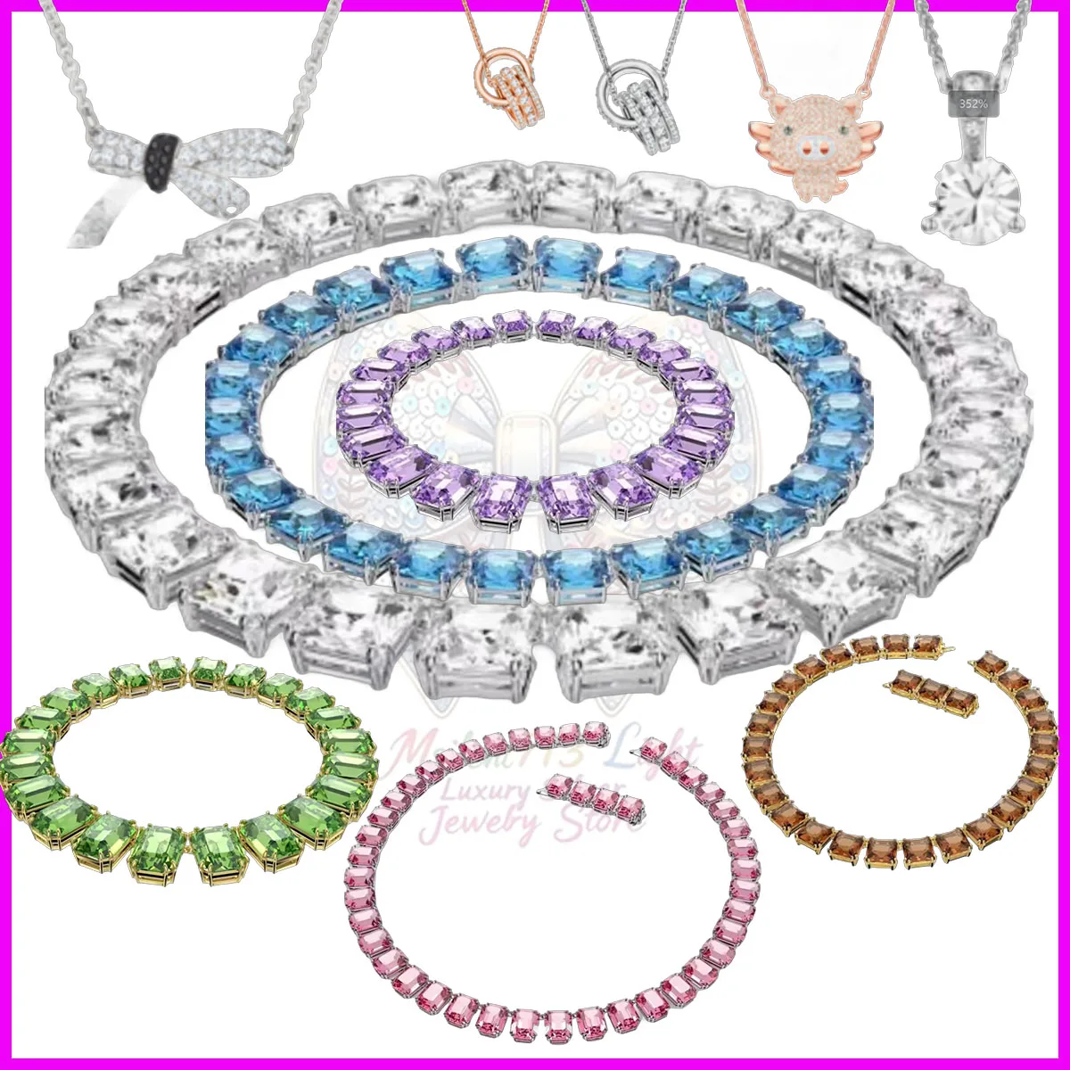 

Барвистые серебряные ювелирные изделия 2025 года, комплект ожерелья с подвеской из циркона с индивидуальной свободой для переключения и создания художественного стиля Avant Garde