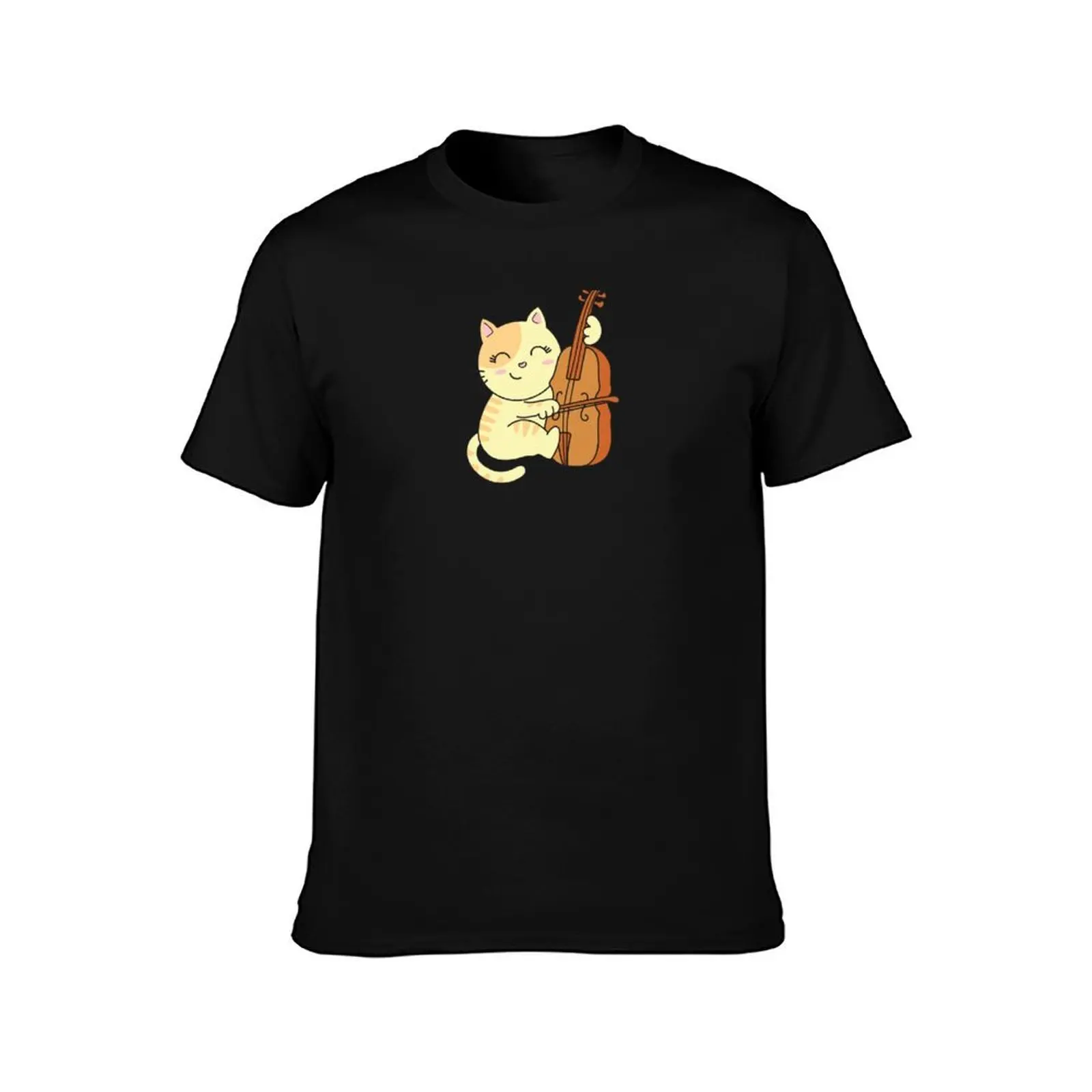 Cat playing the cello T-Shirt man t shirt luxury T-Shirt