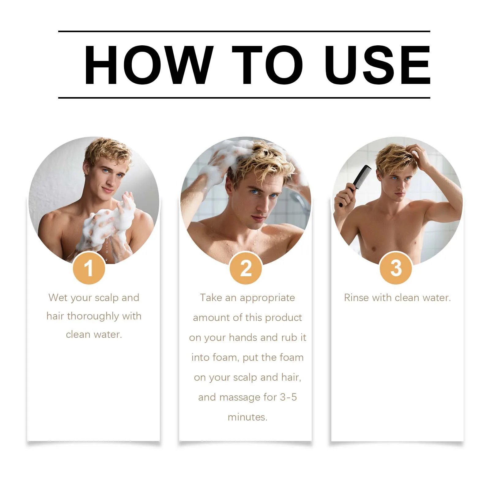 

East Moon Men Head Shampoo Oil Control Gentle Soothing Keep Refreshing Prevent Dandruff Safety Nourishing Caring Scalp Shampoos