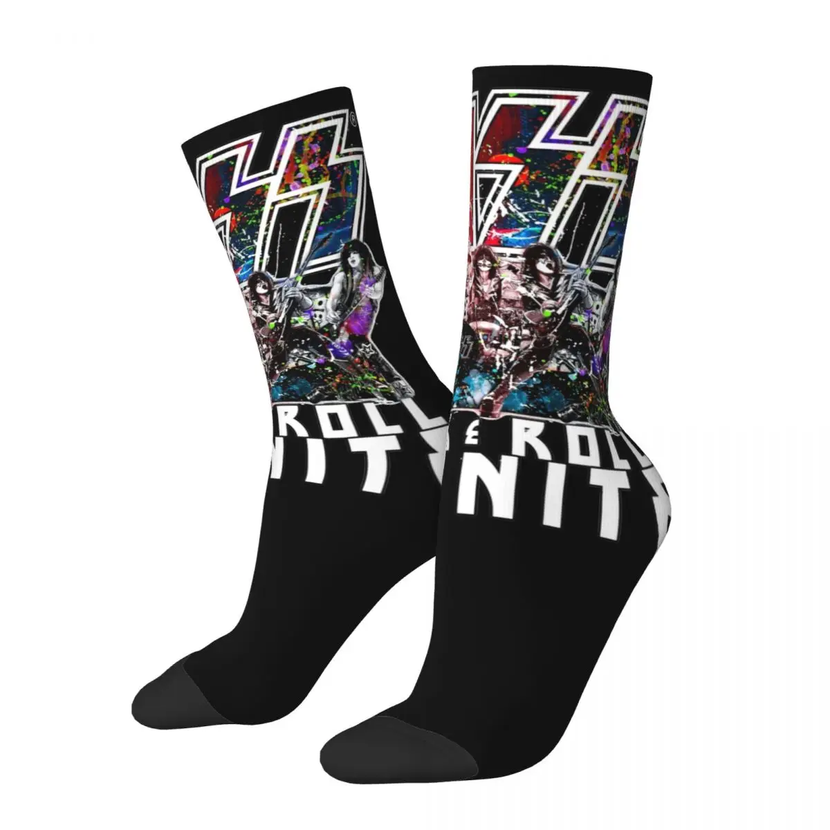 

Kiss Rock N Roll All Nite Band Accessories Crew Socks Compression High Quality Long Sock Cute for Men's Present