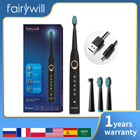 Fairywill Electric Sonic Toothbrush FW-508 USB Charge Rechargeable Waterproof Electronic Tooth Replacement Brush Heads for Adult