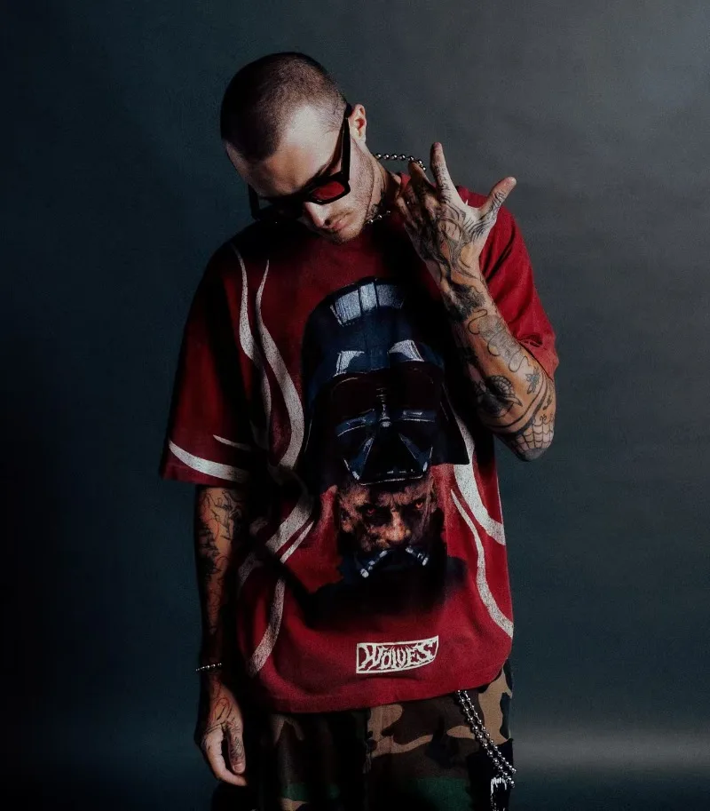 سترة بغطاء للرأس بتصميم شخصيات كرتونية هاراجوكو من Goth Harajuku سترة فضفاضة كبيرة الحجم غير رسمية ذات علامة تجارية على طراز الهيب هوب