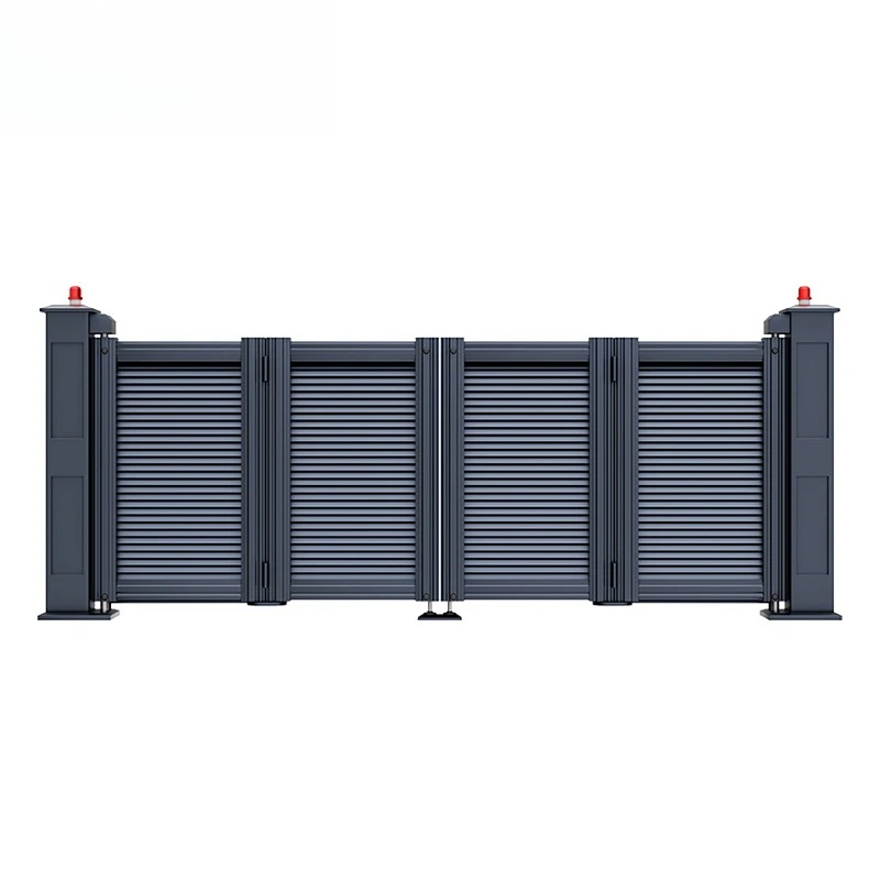 Villa folding driveway door custom aluminum industrial metal swing pedestrian door