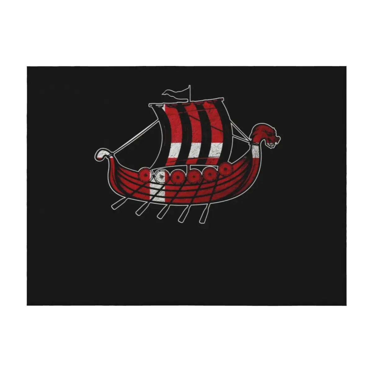 

Scandinavian Viking Ship Gift Denmark Lover Valhalla Viking Throw Blanket Cute Plaid For Sofa Thin Stuffeds Soft Plaid Blankets