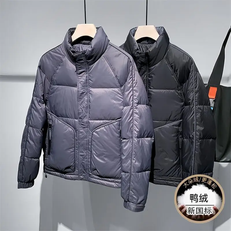 

Winter Stand Collar Warm Men Down Jacket Daily Causal Zipper Windproof Coats High Quality Comfortable White Duck Down Clothing