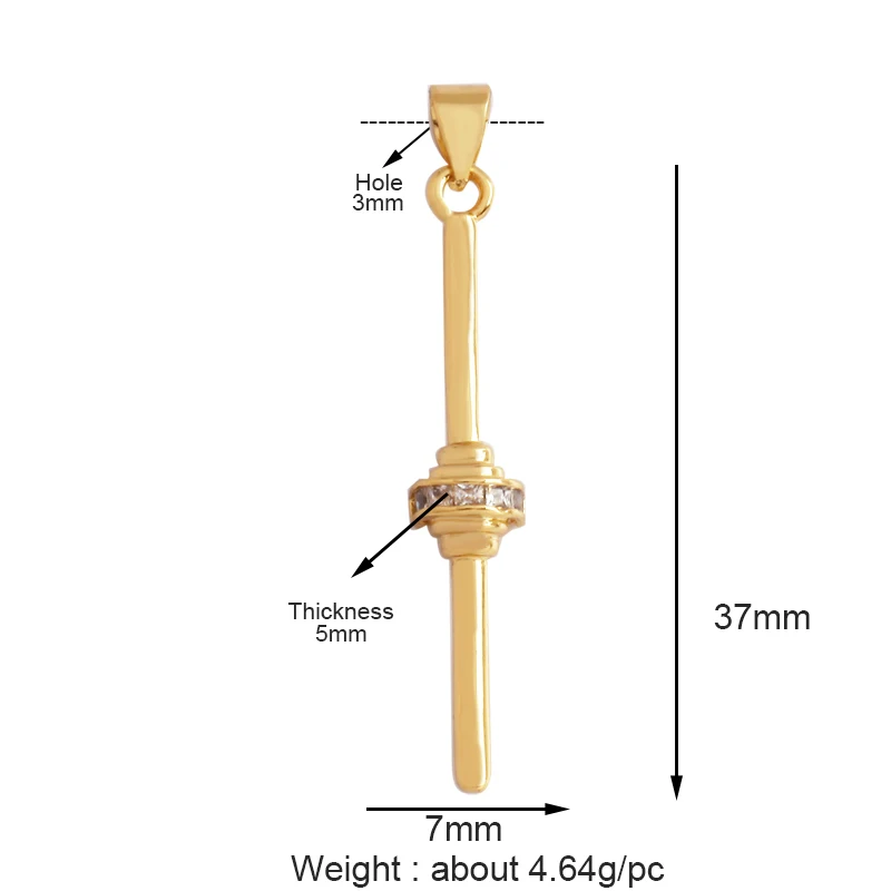 Cowboystiefel Sport Baseball Hantel Yoga Herren Zirkonia gepflasterter Stoff Charm Anhänger, 18K Gold Halskette Handwerk Schmuck Versorgung L99 – Detail 30