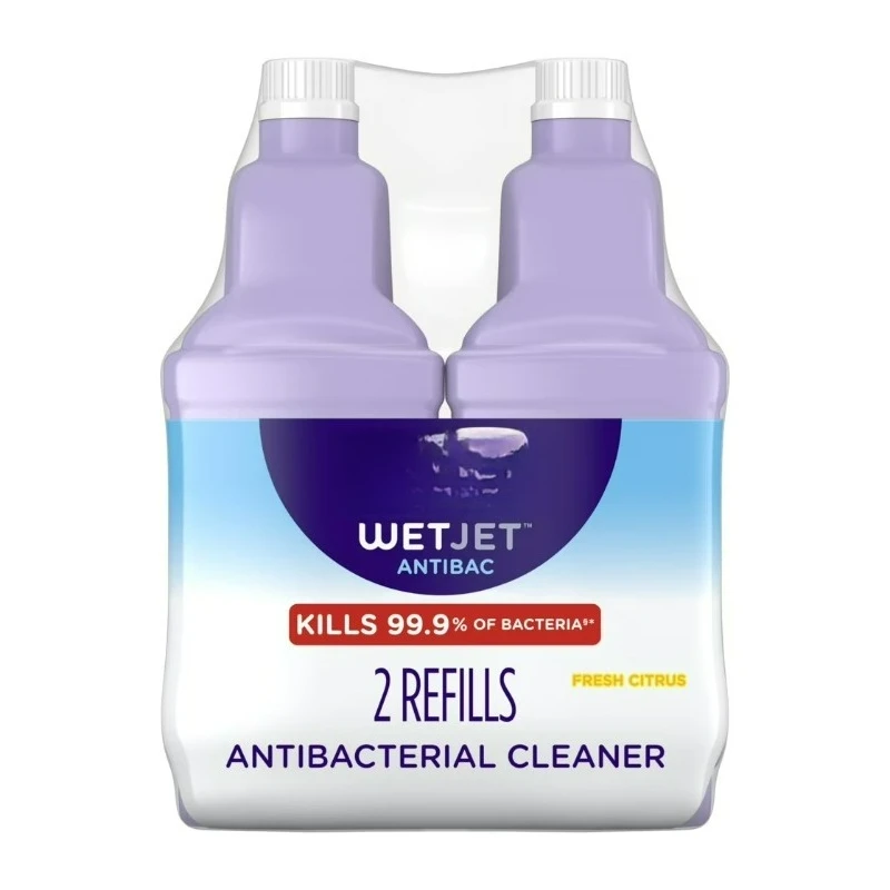 

Средство для влажной уборки Wet Jet Mop, для деревянных полов, ламината, плитки, антибактериальное, 42.2 жидких унций, 2 упаковки