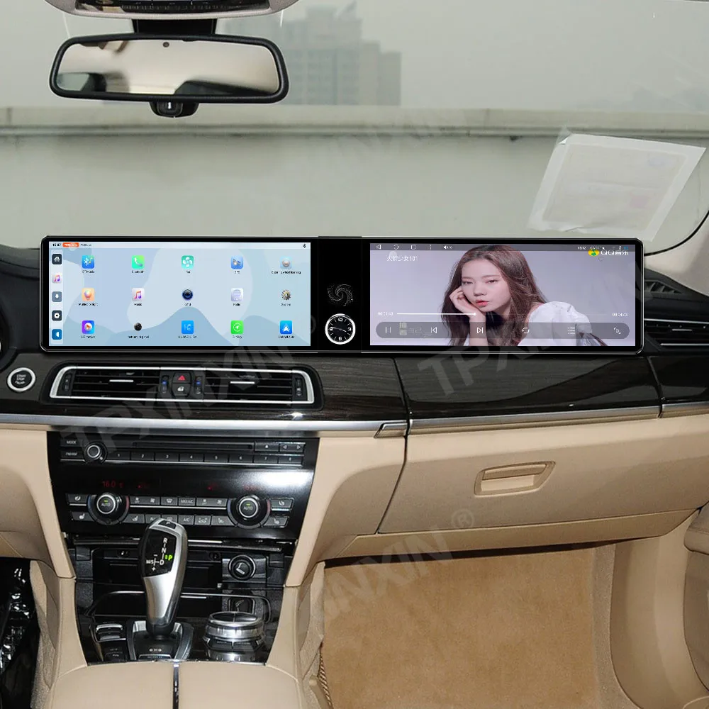 شاشة مزدوجة 12.3 بوصة رفيعة للغاية أندرويد 13 لسيارة BMW 7 series 2019-2012 CIC 2013-2015 NBT وحدة رأس الملاحة الوسائط المتعددة GPS للسيارة
