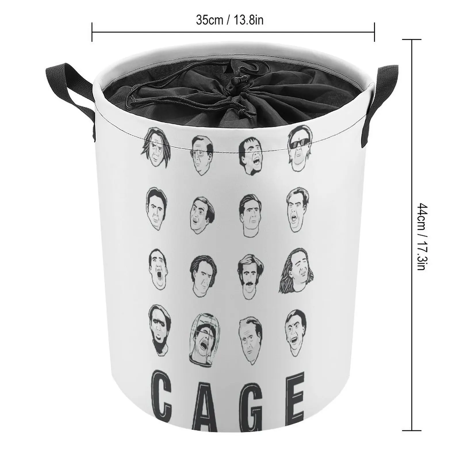 Storage Box The Many Faces of Nicolas Cage Essential Laundry Basket Dust Proof Portable Bedroom Storage Graphic Staying Books Li