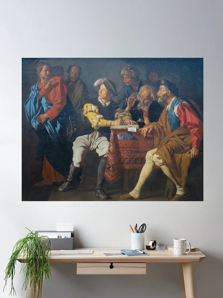Matthias Stom - Calling of St. Mathew, Art Print Silk Poster Home Wall Decor