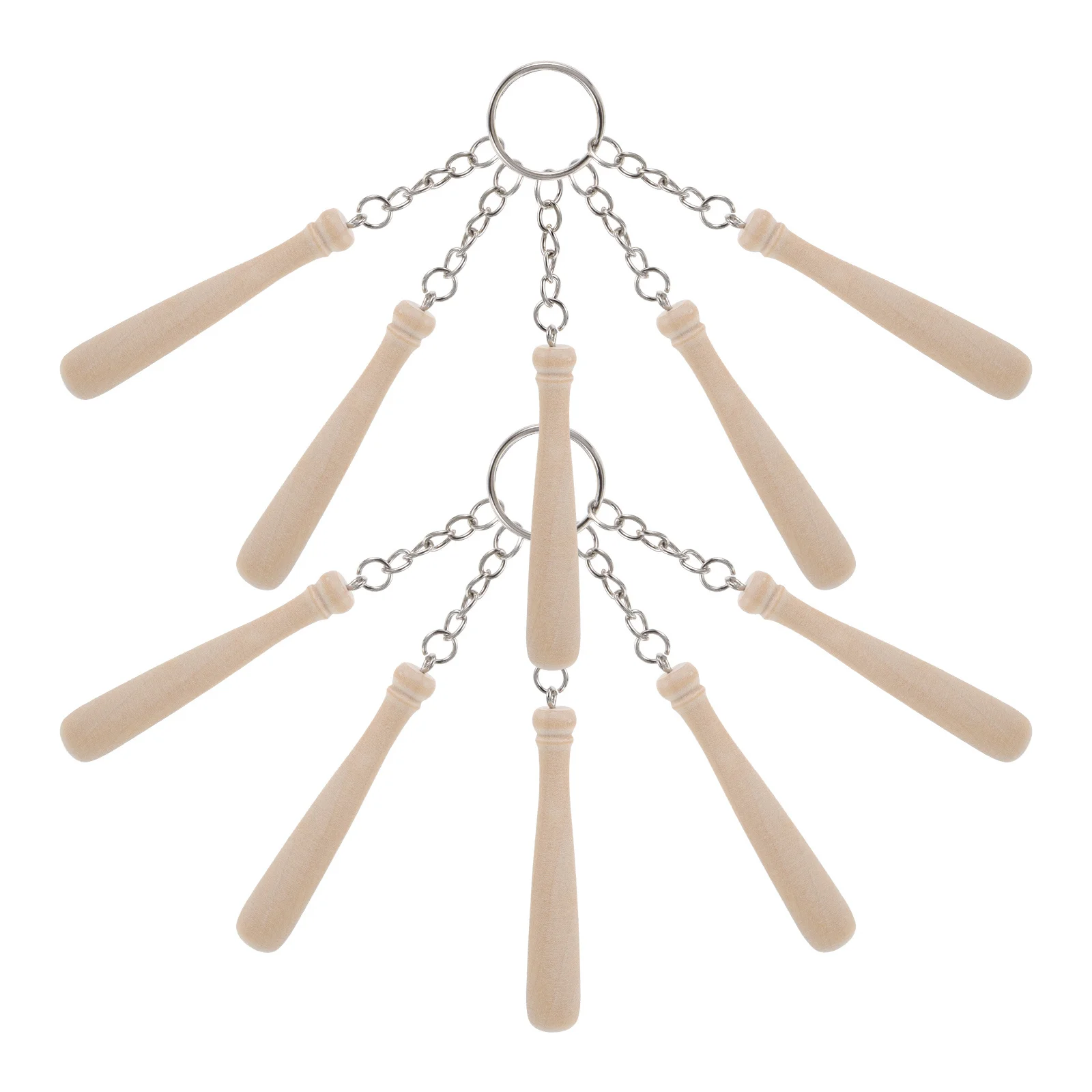 

10Pcs Wooden Mini Baseball Bat Keychains Sports Bag Key Rings Small Bat Pendant Baseball Accessories Wood Craft Bats