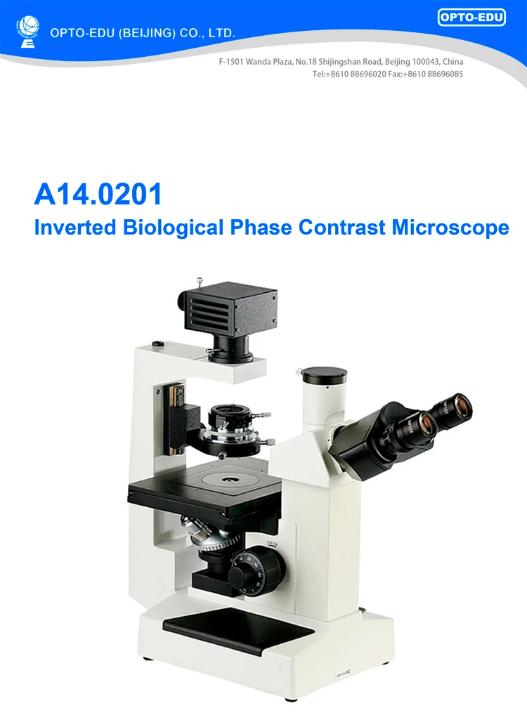 OPTO-EDU A14.0201 400x Trinocular Biological Phase Contrast Inverted Microscopes