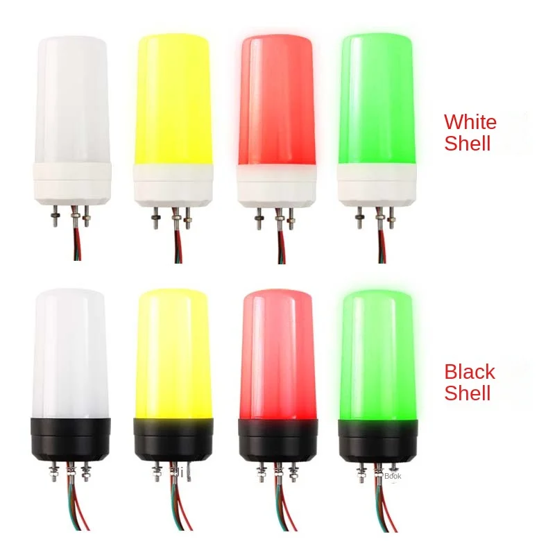 Black/white Shell LED Signal Light with Stronge Magnetic/Screw Fixed Base 3 Color Tower Light Buzzer Alarm Signal Indicator Lamp
