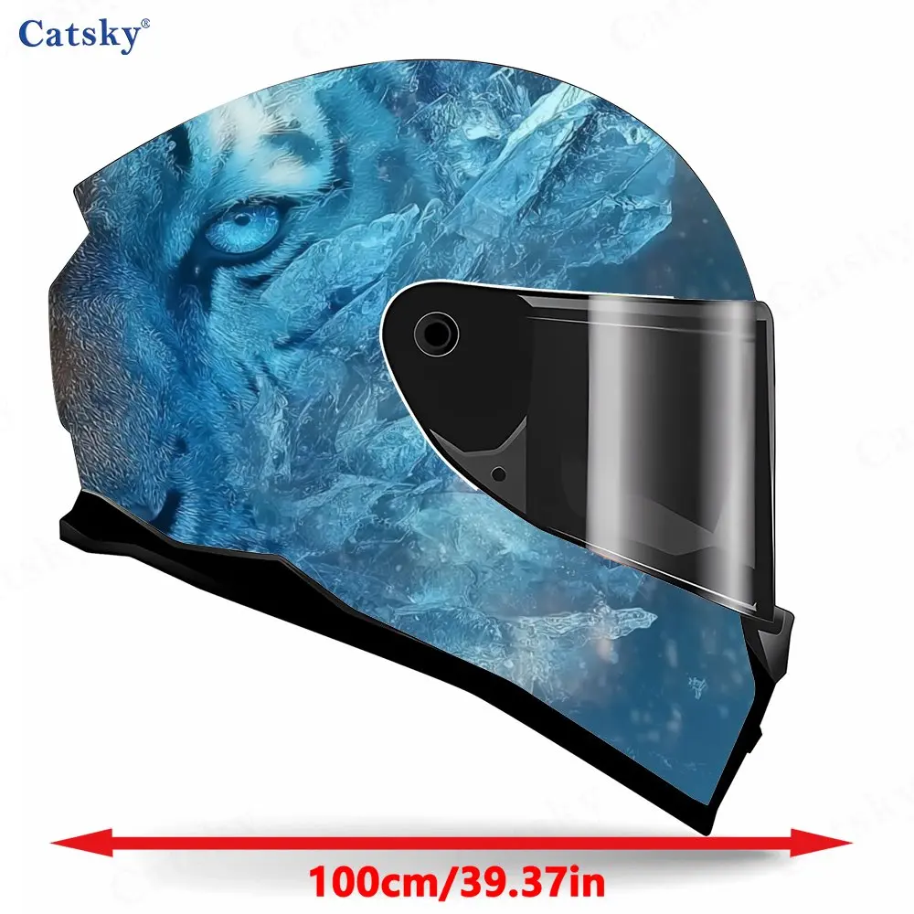 Ice and Fire Twin Tigers PVC material self adhesive waterproof motorcycle helmet sticker, paste firmly and do not fall, waterpro
