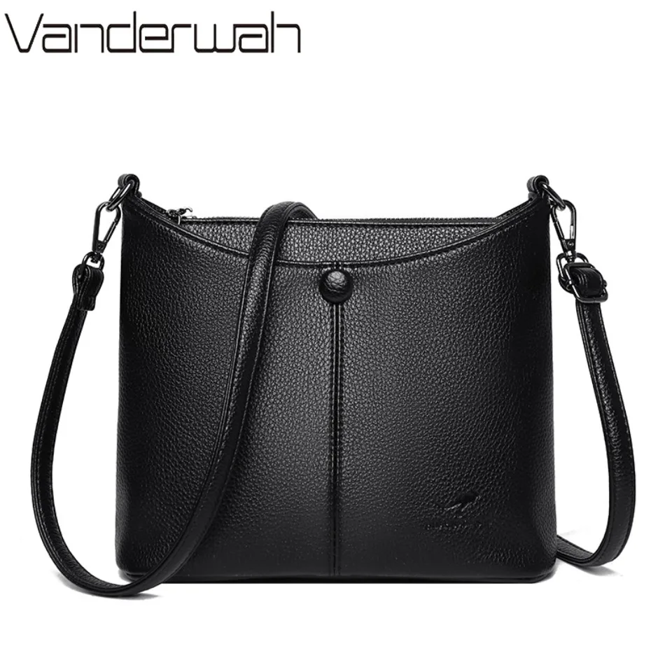 

Fashion Solid Color Shoulder Bag for Women Multpocket Soft PU Crossbody with Adjustable Long or Short Strap for Daily Casual Use